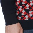 Blue red grey houndstooth sweater